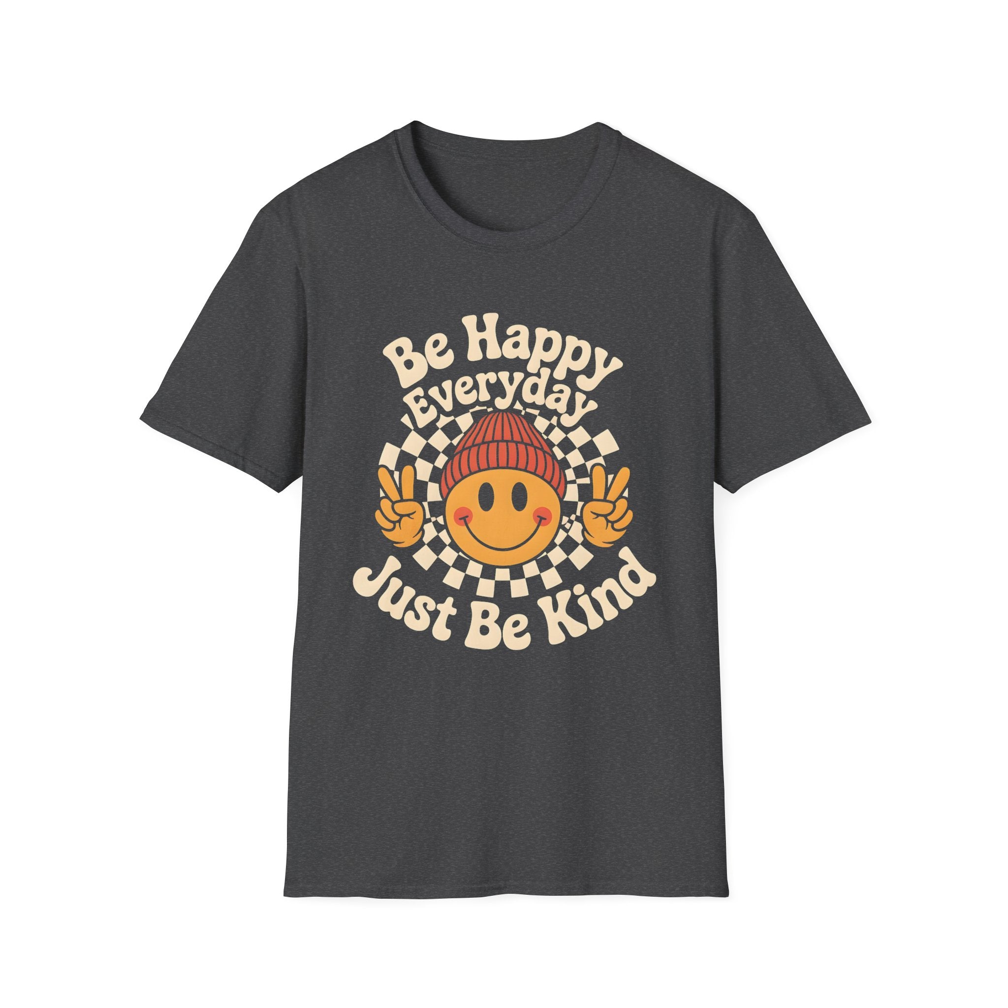 Be Happy Everyday Just Be Kind Cute Smiley Face T-Shirt