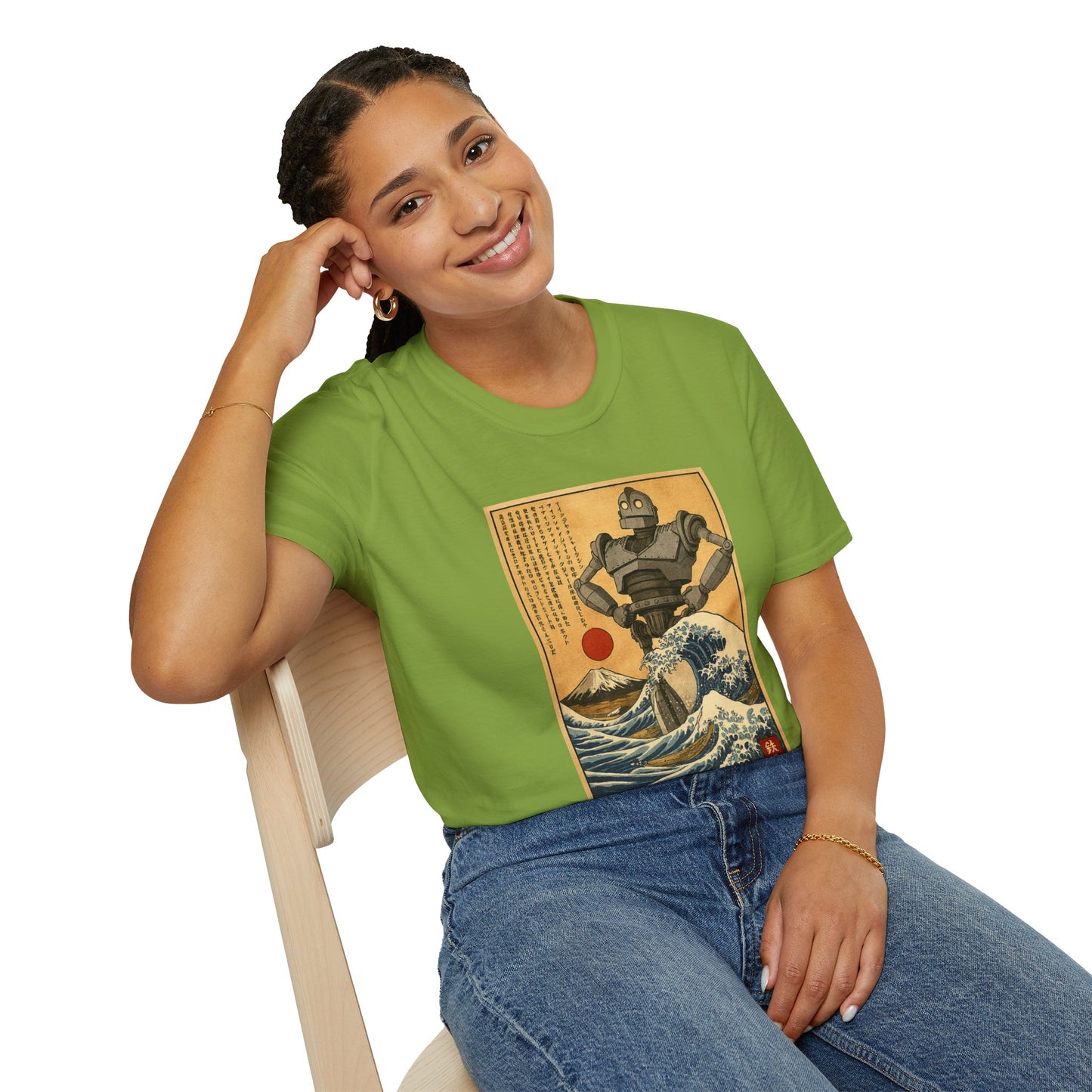 Giant Robot Over Mount Fuji Retro Anime T-shirt