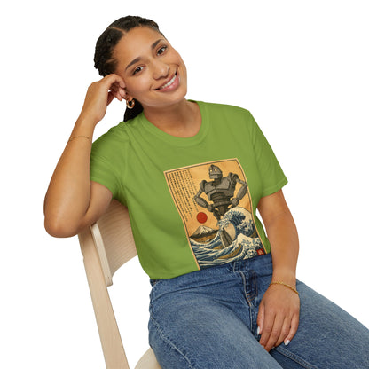 Giant Robot Over Mount Fuji Retro Anime T-shirt