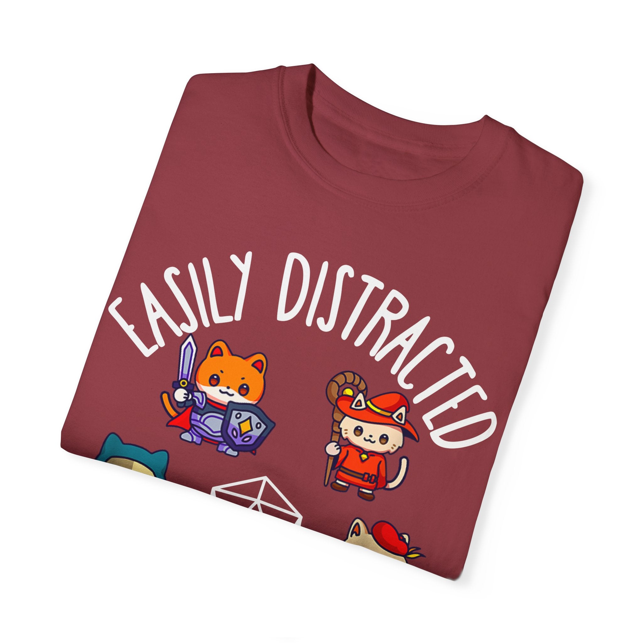 Easily Distracted by Cats and Side Quests T-shirt