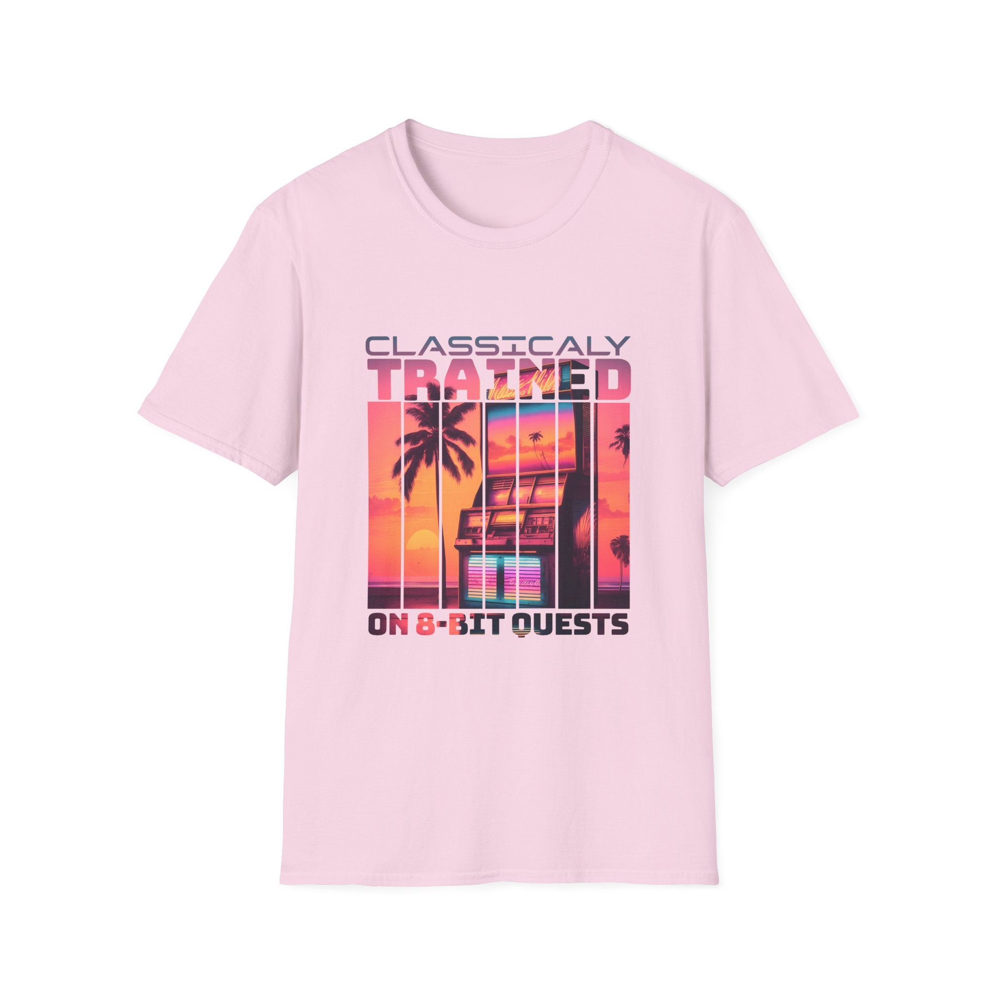 Synthwave Retro Classically Trained on 8-Bit Quests Arcade T-Shirt