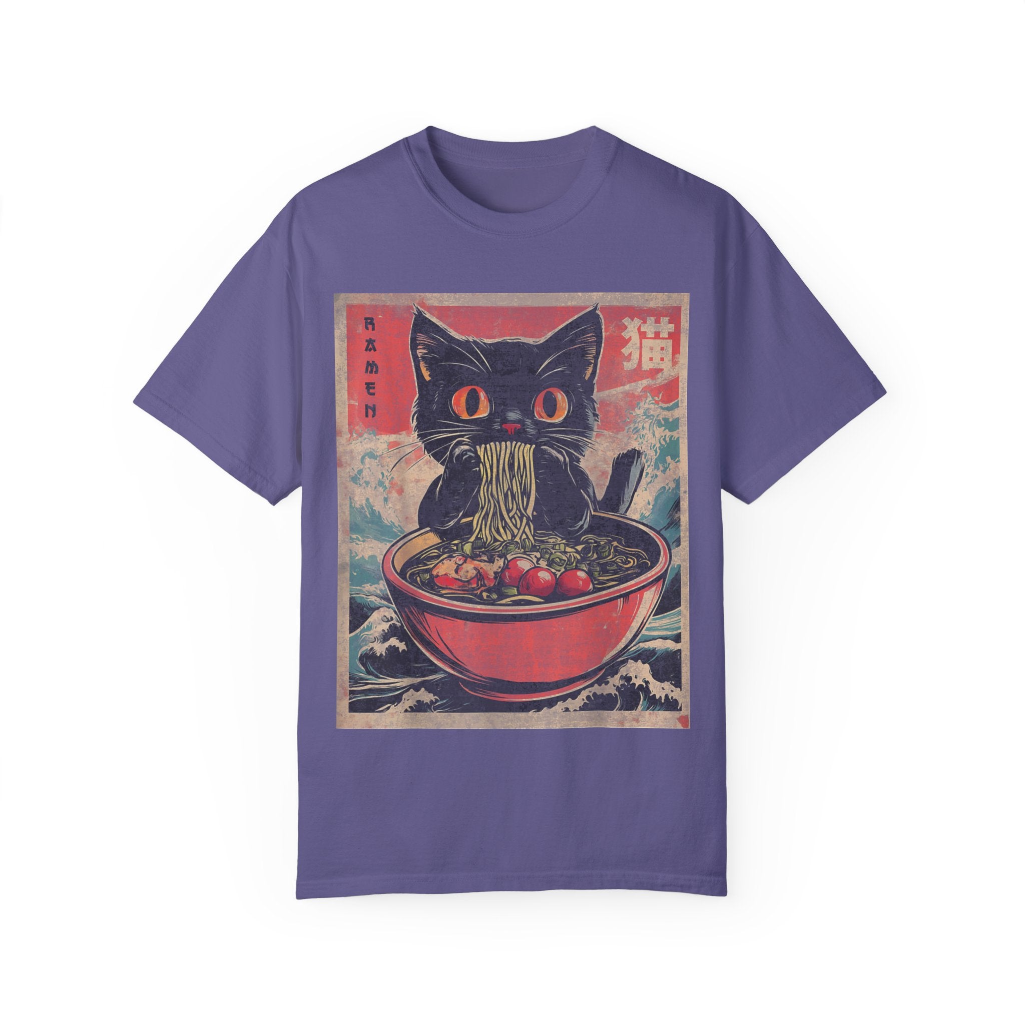 Anime Cat Eating Ramen – Japanese Kawaii Neko Food  T-shirt