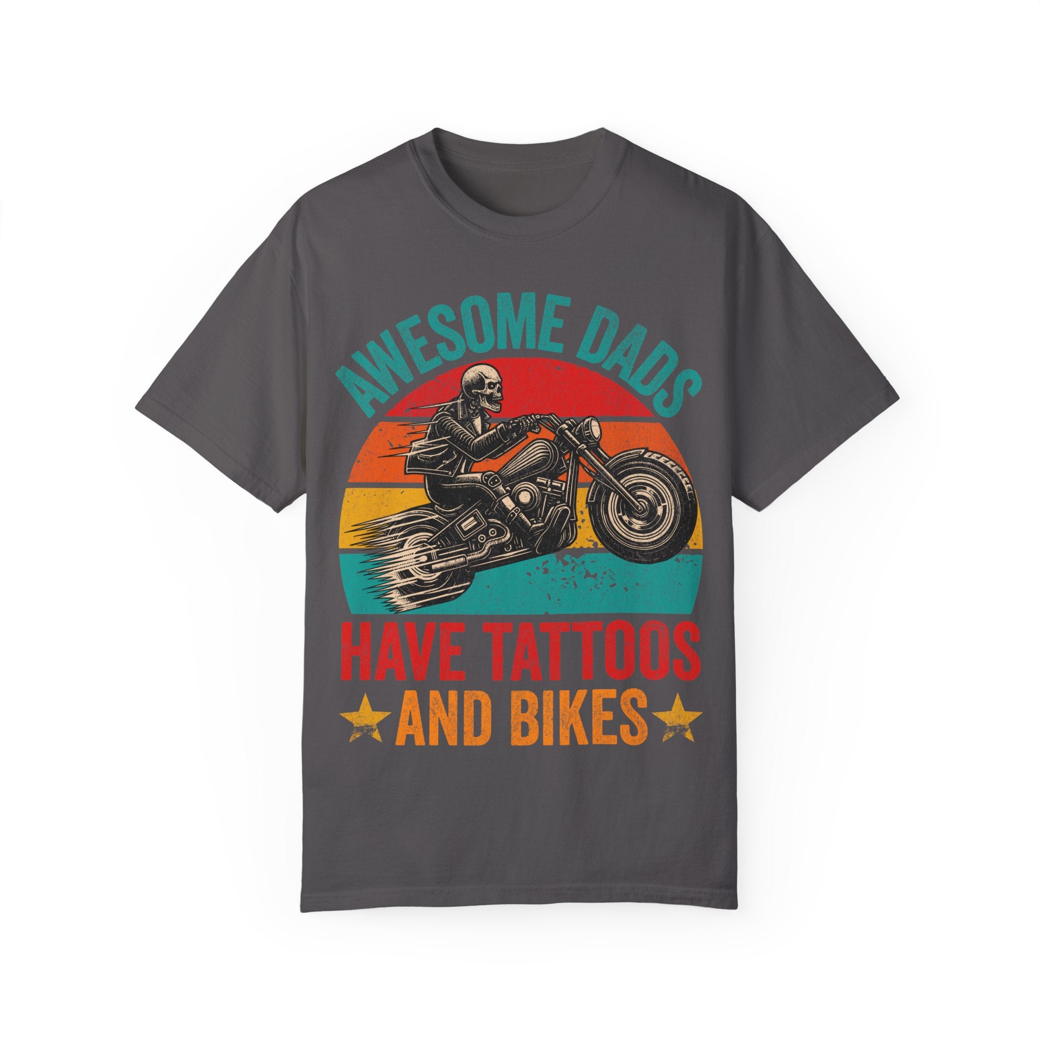 Awesome Dads Have Tattoos and Bikes – Father’s Day Biker T-shirt