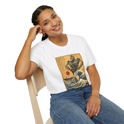 Giant Robot Over Mount Fuji Retro Anime T-shirt