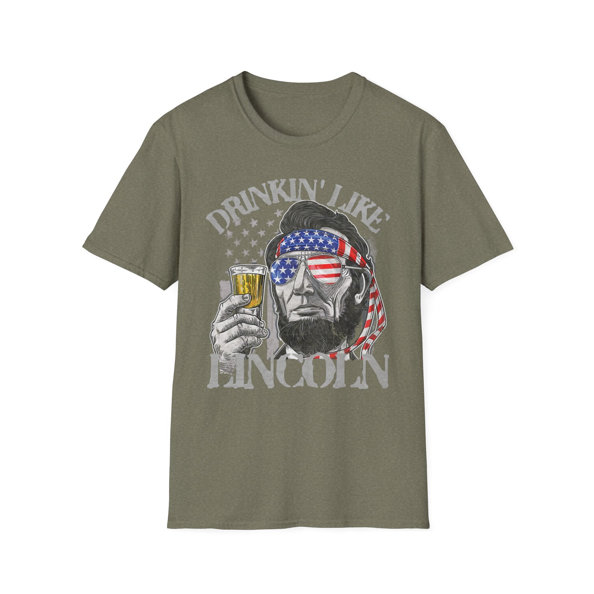 Drinkin' Like Lincoln Beer Drinking 4th of July President T-shirt