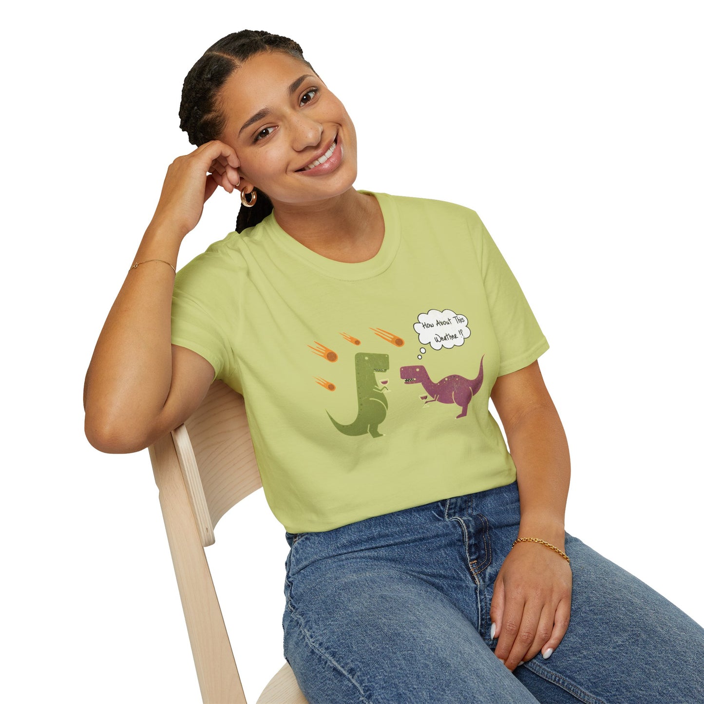 Funny T-Rex How About This Weather? Dino Puns T-Shirt