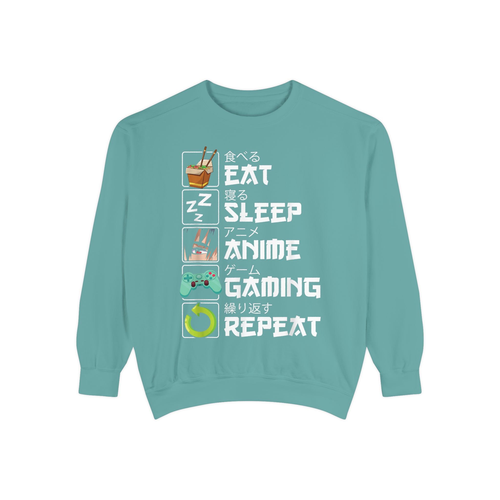 Anime Eat Sleep Anime Gaming Repeat – Funny Anime Gamer Sweatshirt