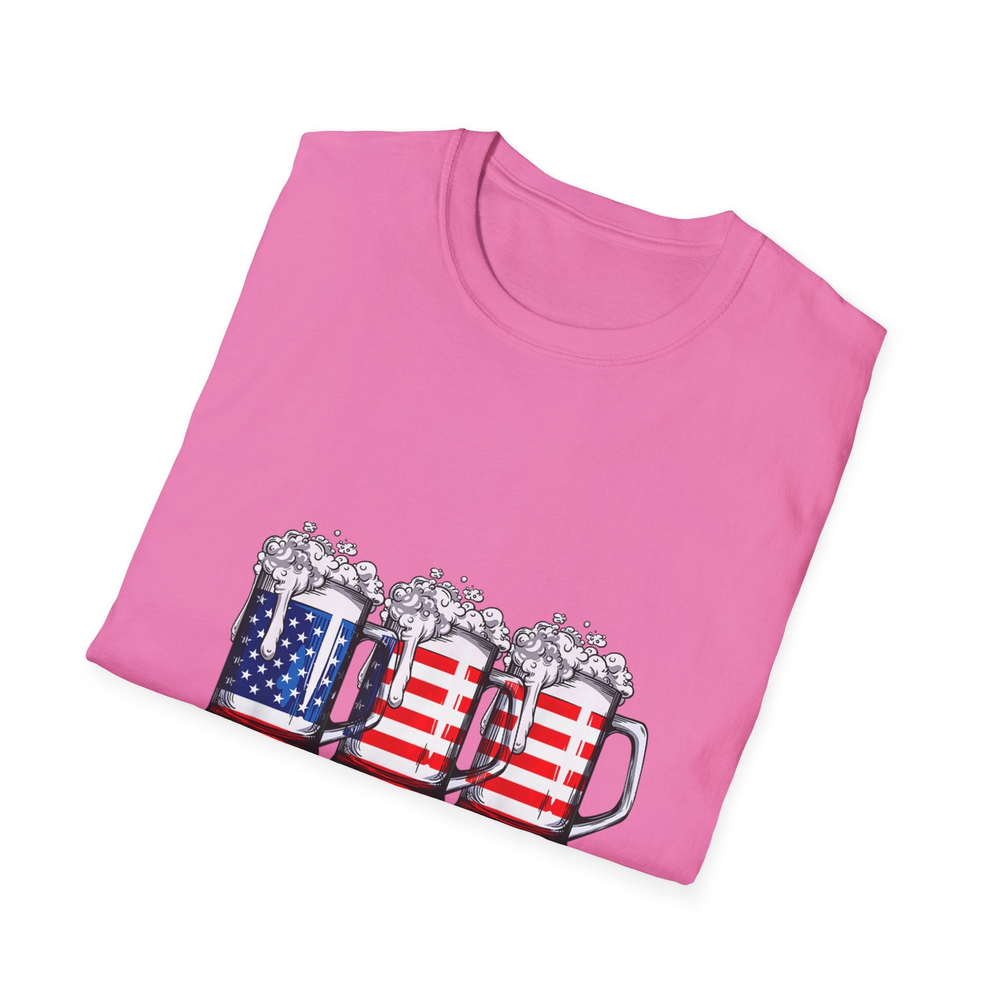 4th of July Beer Drinking USA Mug T-Shirt