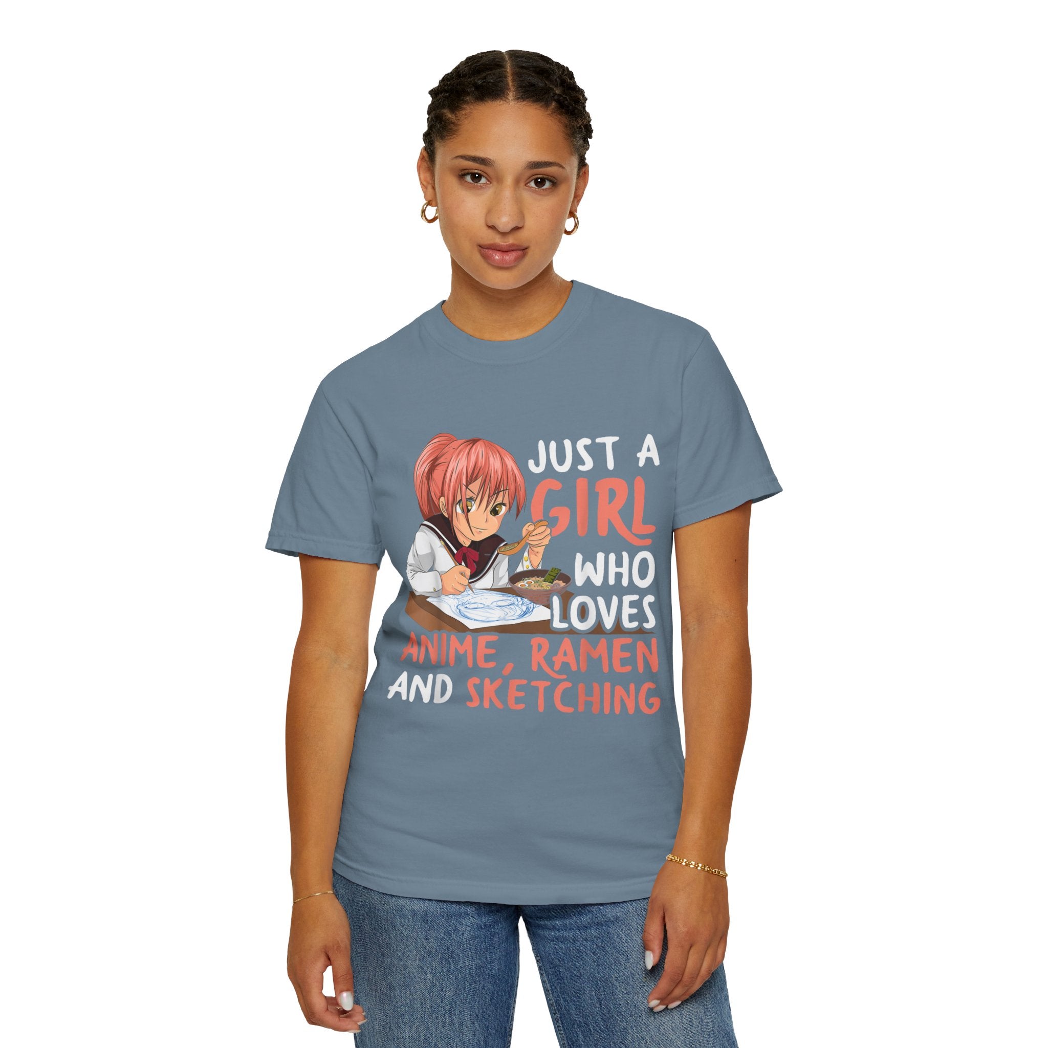 Just a Girl Who Loves Anime, Ramen & Sketching  Anime T-shirt