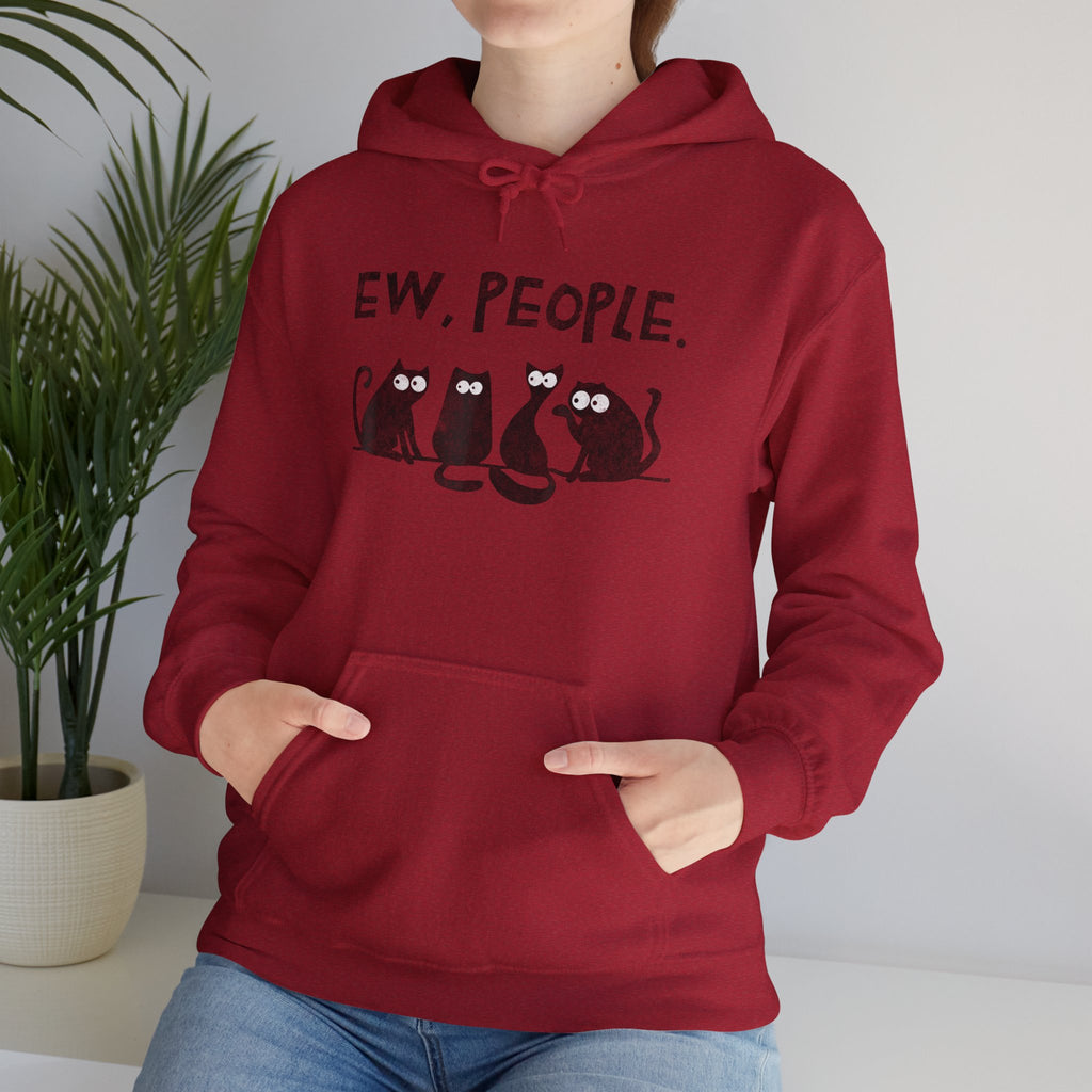 Funny Cats Ew, People Hooded Sweatshirt Hoodie