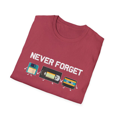 VHS Tape Cassette Floppy Disk – Never Forget Retro T-Shirt