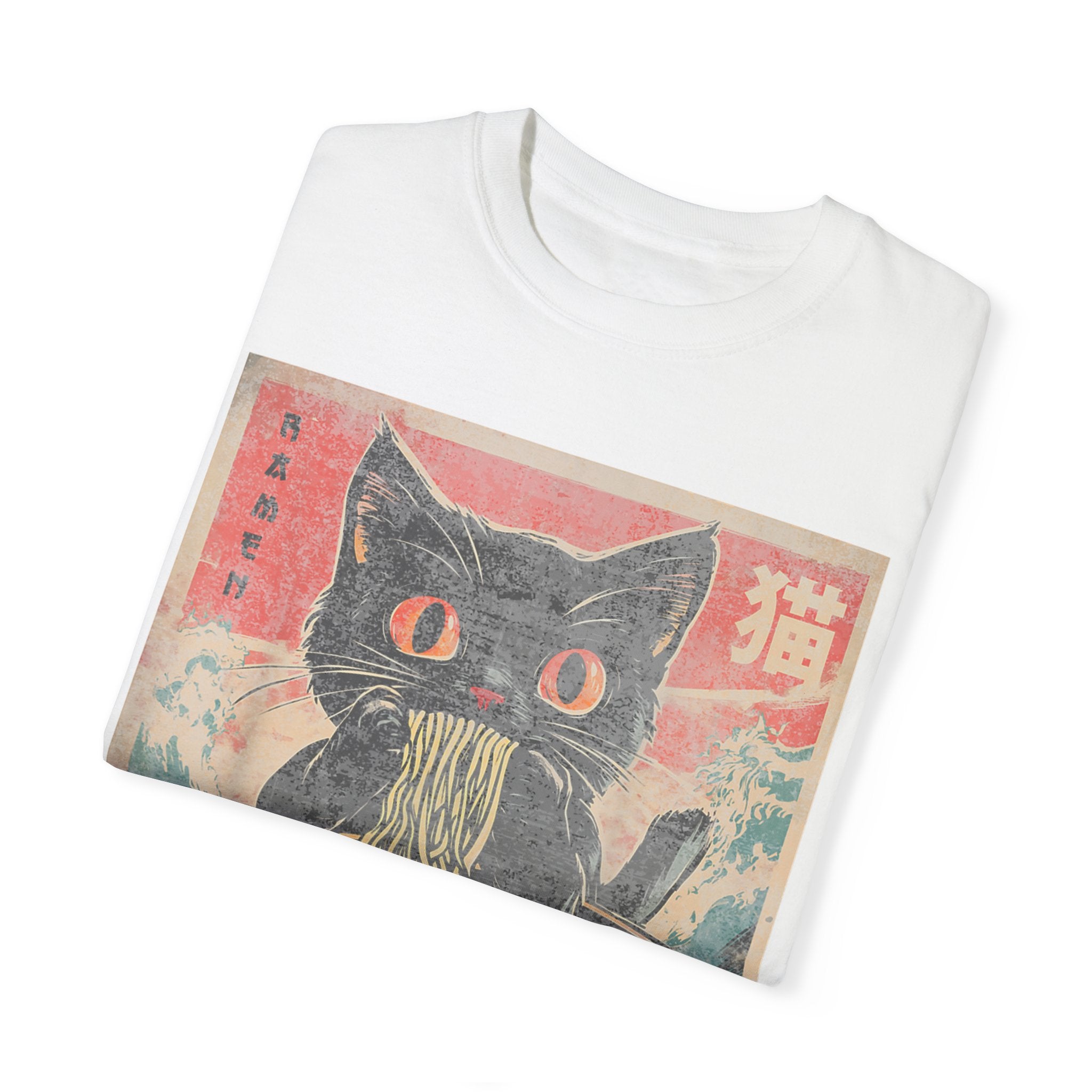 Anime Cat Eating Ramen – Japanese Kawaii Neko Food  T-shirt