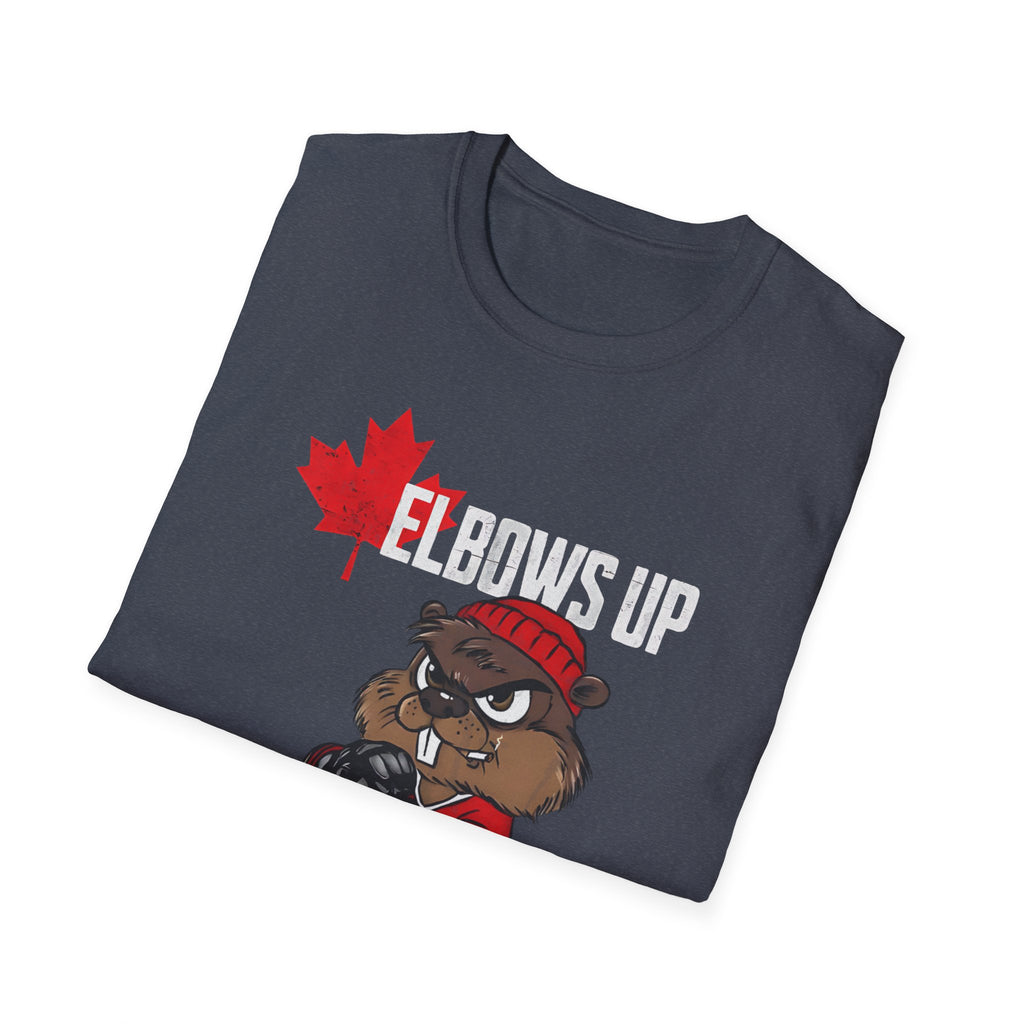 Beaver Hockey Elbows Up Canada Graphic Shirt