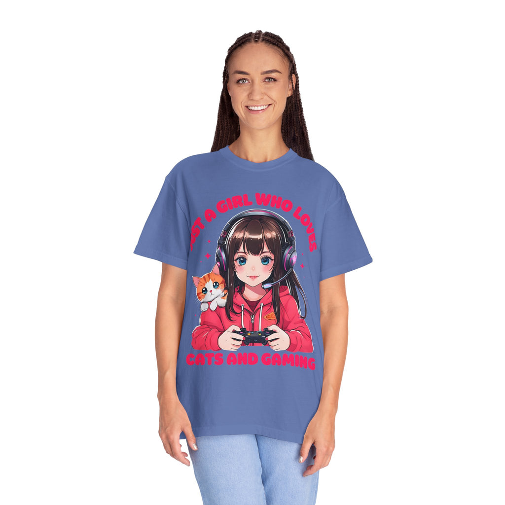 Just A Girl Who Loves Cats and Gaming T-shirt