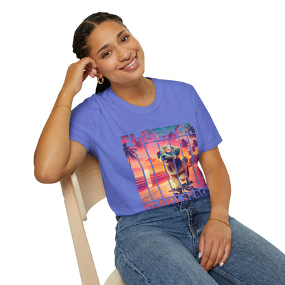 Florida Miami Beach Cool Summer Dog T-Shirt