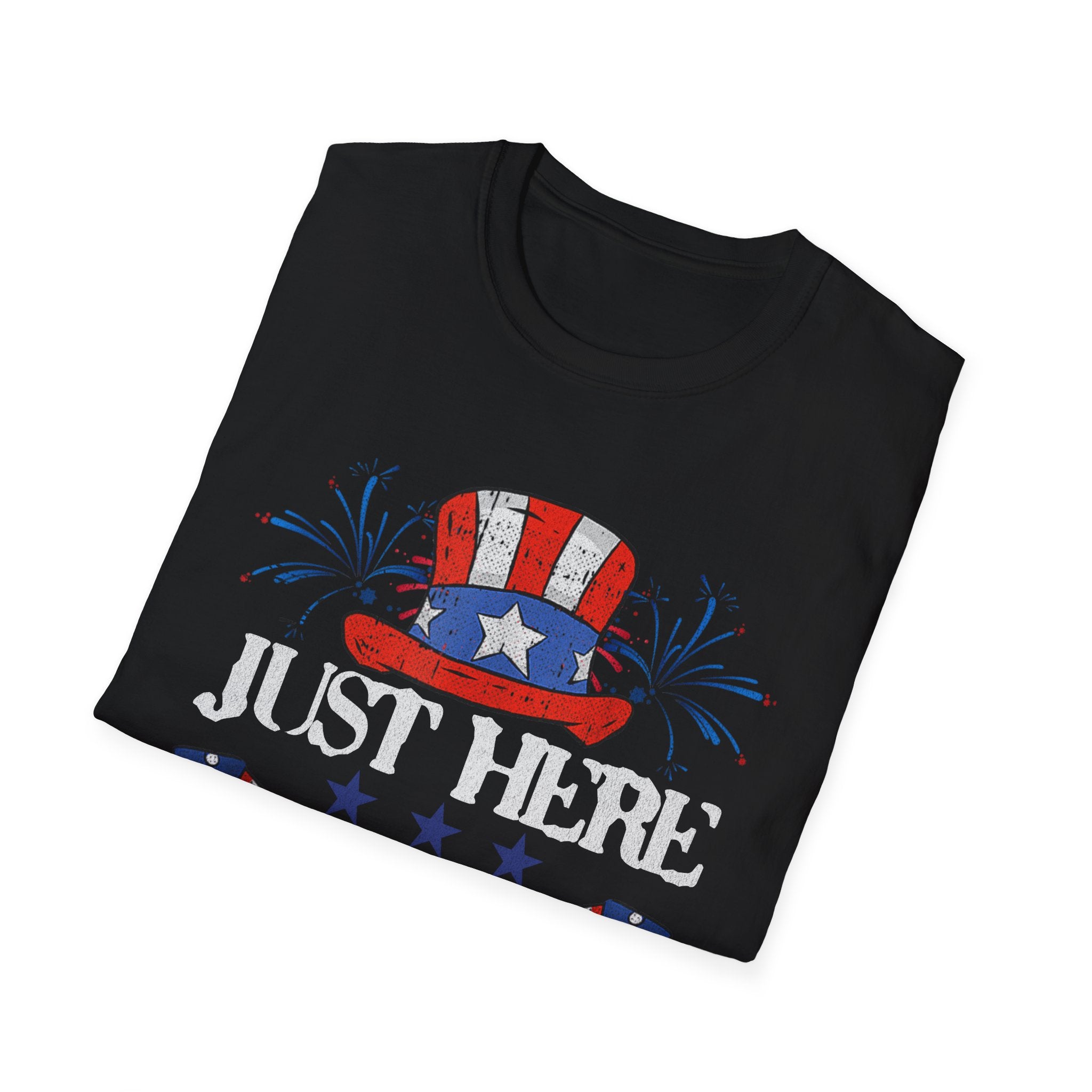 Just Here to Bang 4th of July Adult T-Shirt