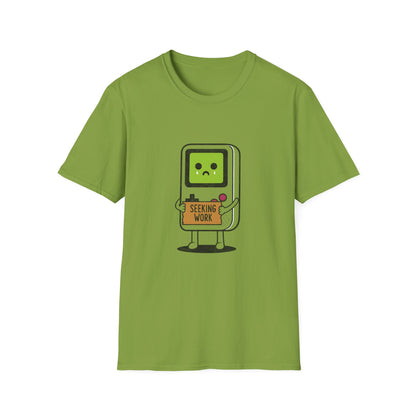 Seeking Work Funny Unemployed Retro Gamer T-Shirt