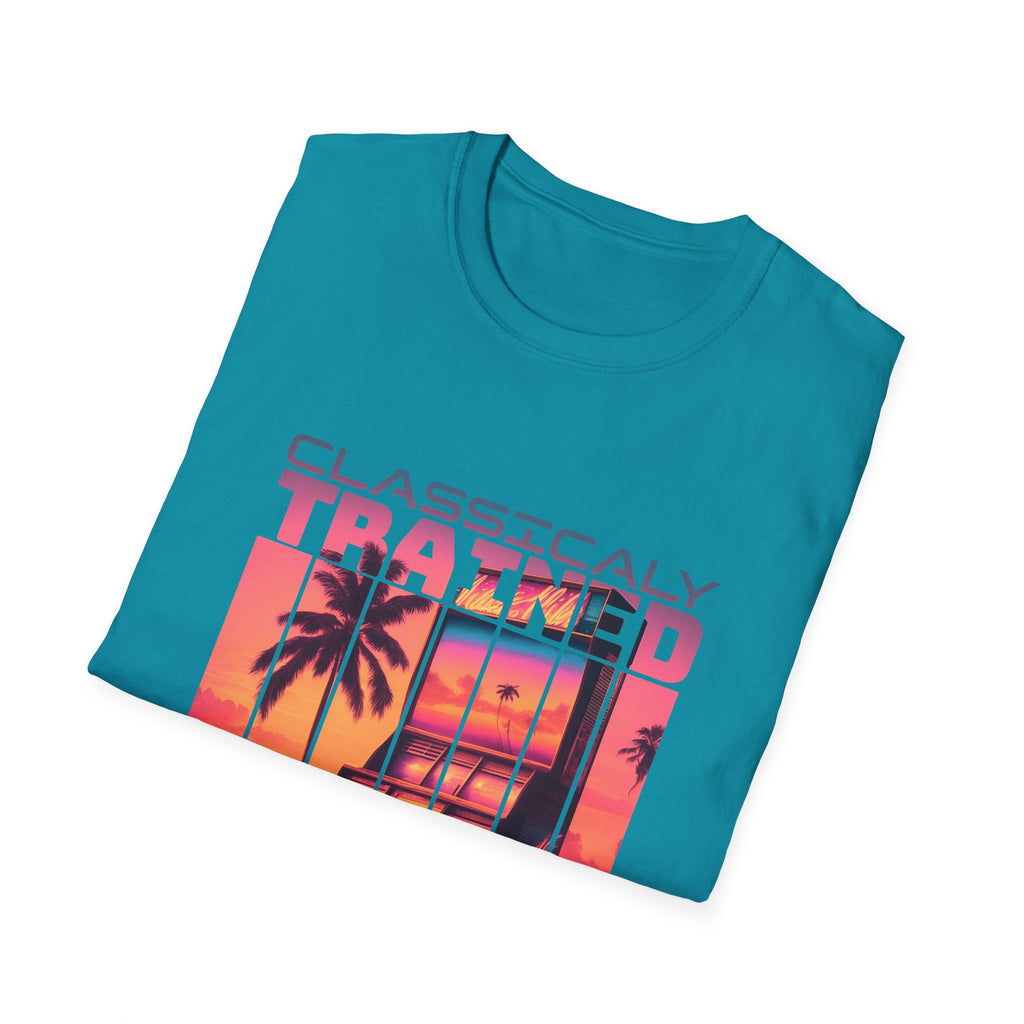 Synthwave Retro Classically Trained on 8-Bit Quests Arcade T-Shirt