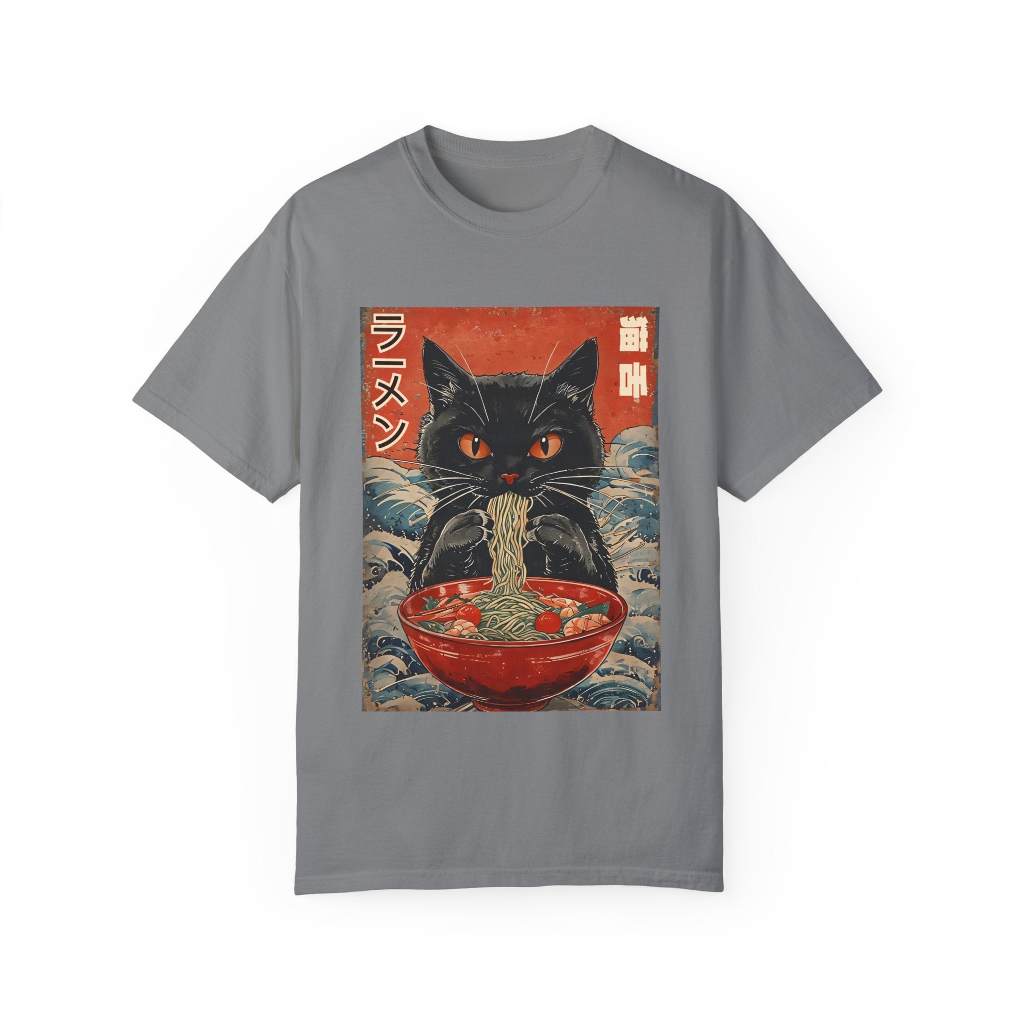 Japanese Cat Eating Ramen T-shirt