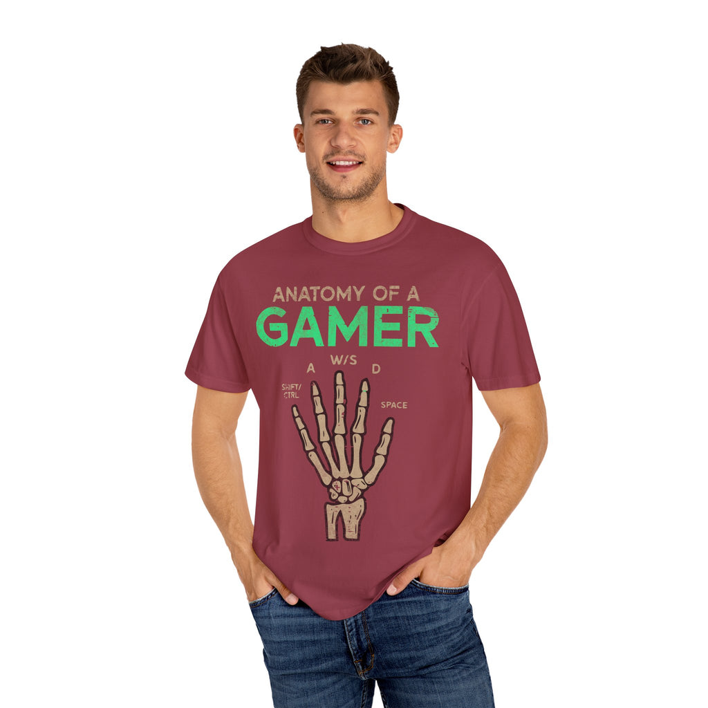 Anatomy of a Gamer – Skeleton Hand with Keyboard Gaming T-shirt