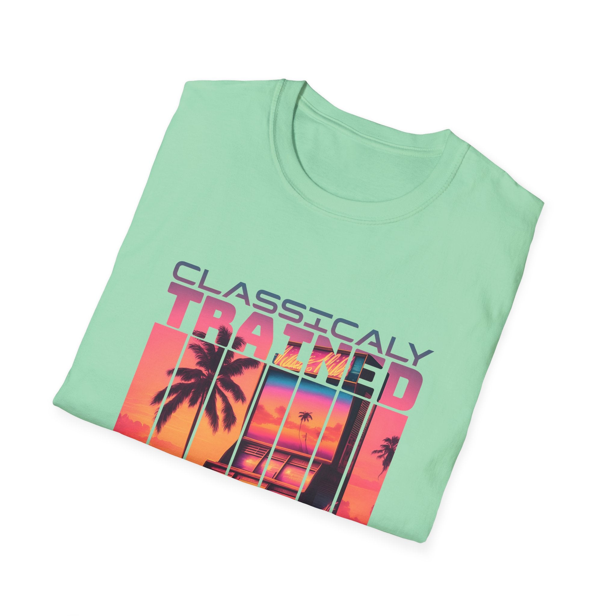 Synthwave Retro Classically Trained on 8-Bit Quests Arcade T-Shirt