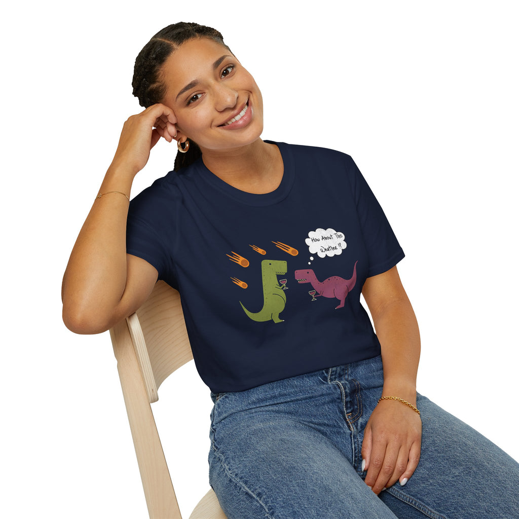 Funny T-Rex How About This Weather? Dino Puns T-Shirt