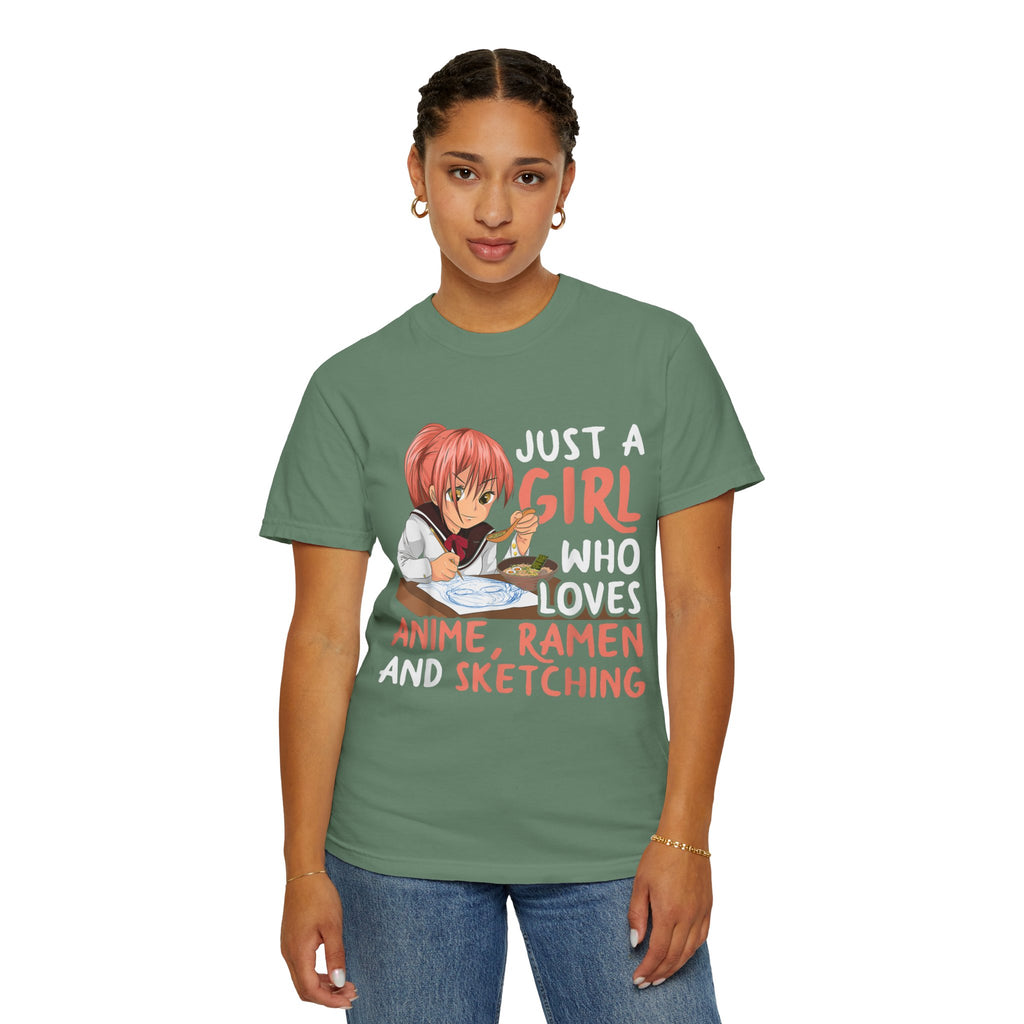 Just a Girl Who Loves Anime, Ramen & Sketching  Anime T-shirt