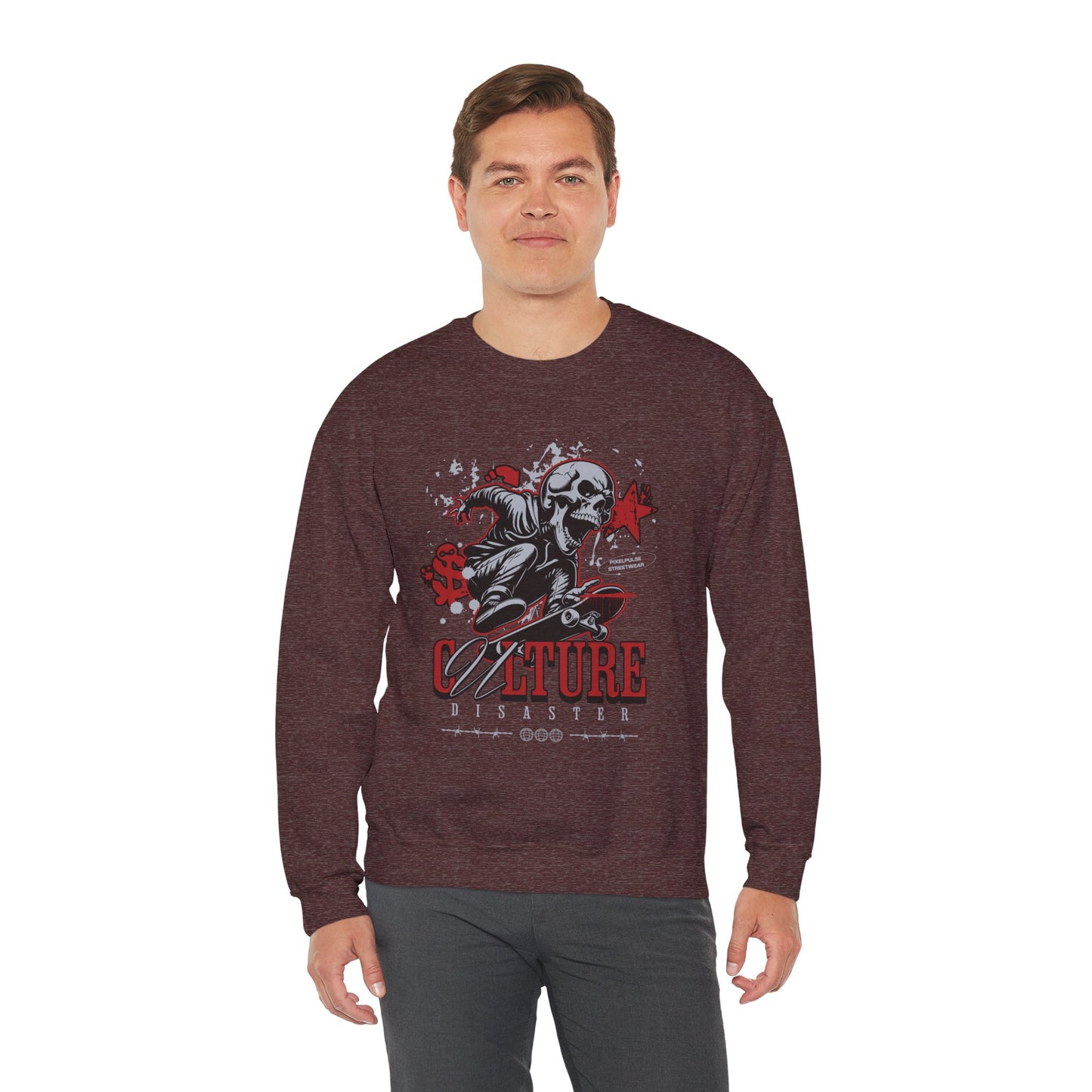 Funny Skull "Culture is a Disaster" Streetwear Sweatshirt