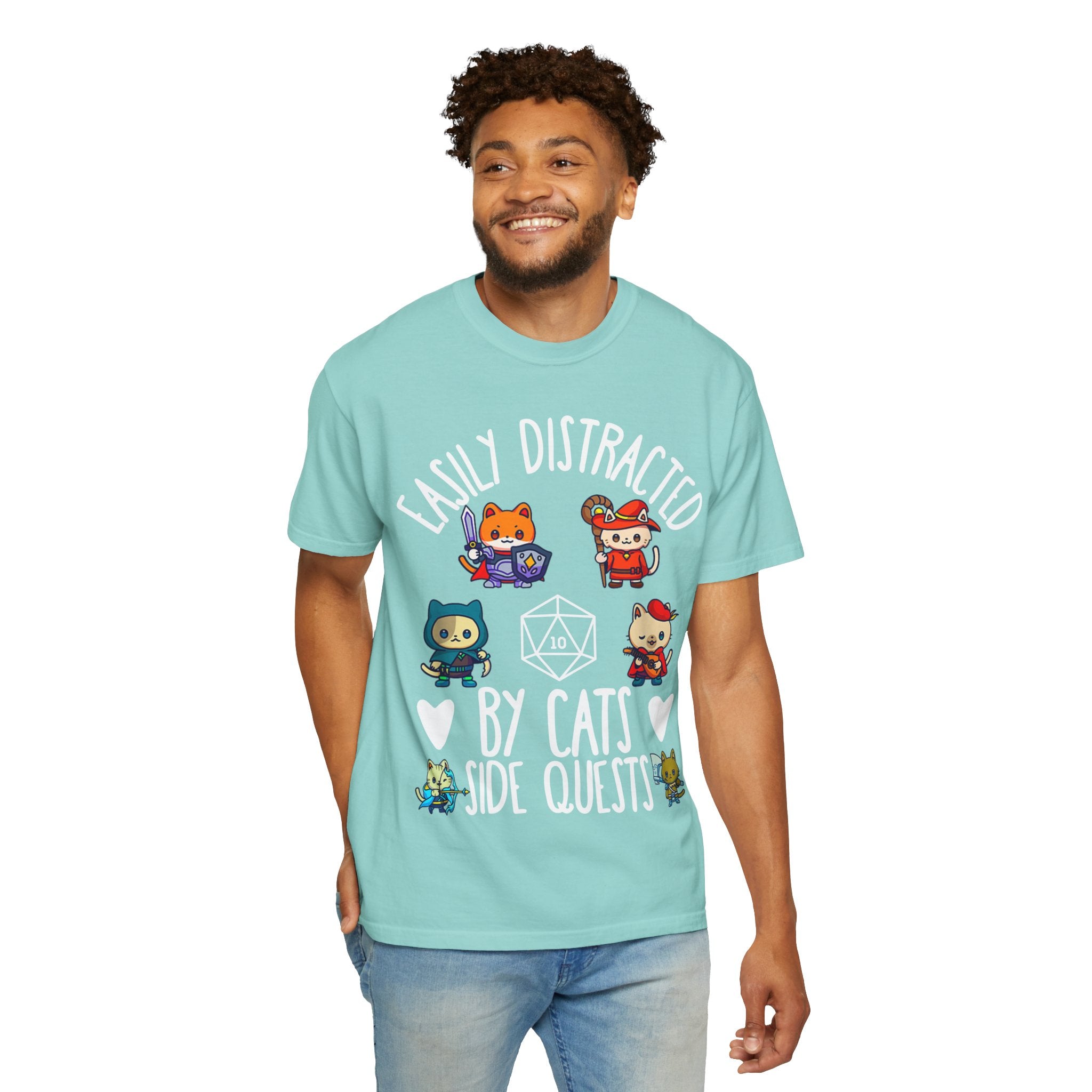 Easily Distracted by Cats and Side Quests T-shirt
