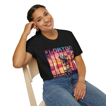 Florida Miami Beach Cool Summer Dog T-Shirt