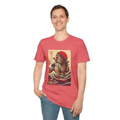 Japan Wave Landscape Catzilla Kaiju T-Shirt