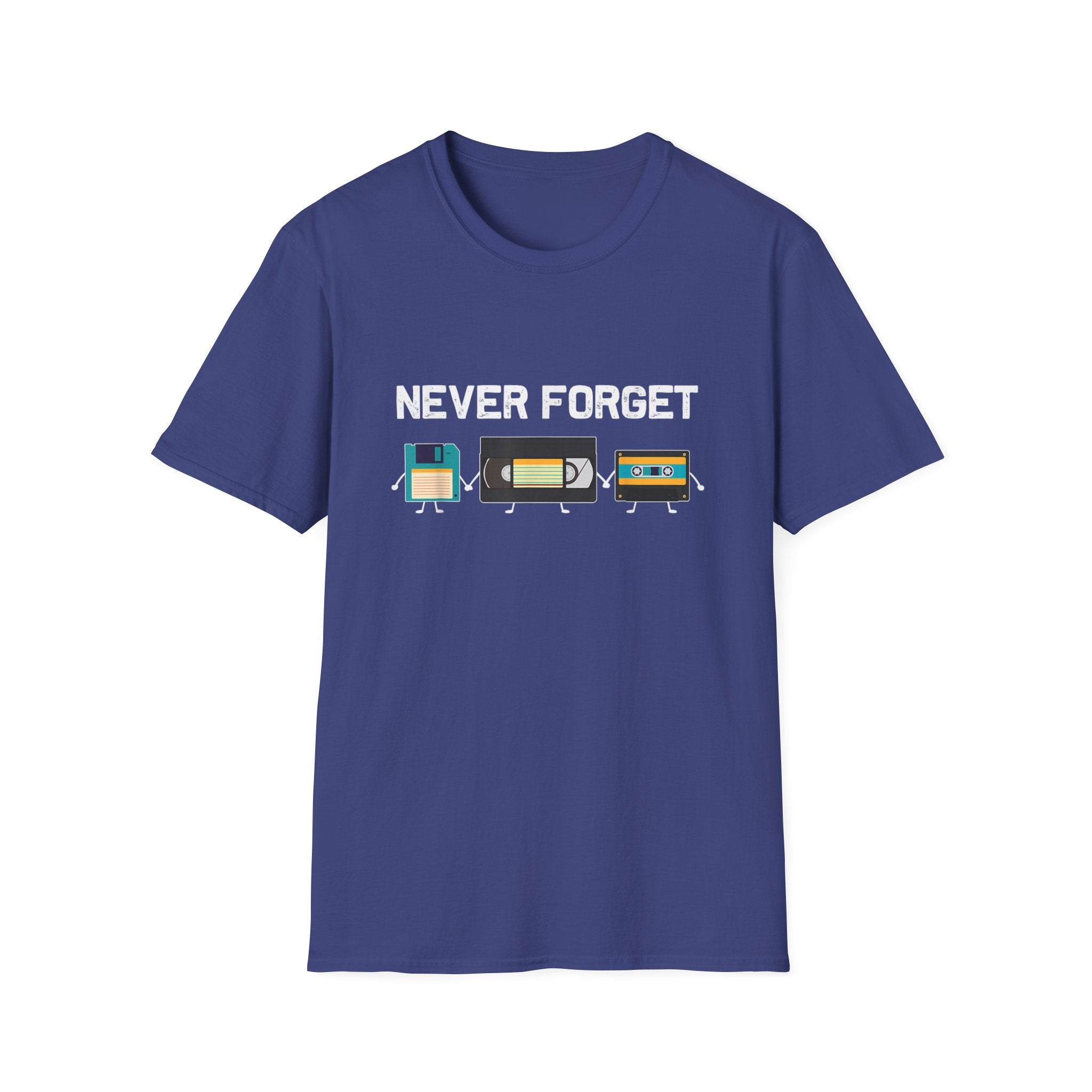 VHS Tape Cassette Floppy Disk – Never Forget Retro T-Shirt