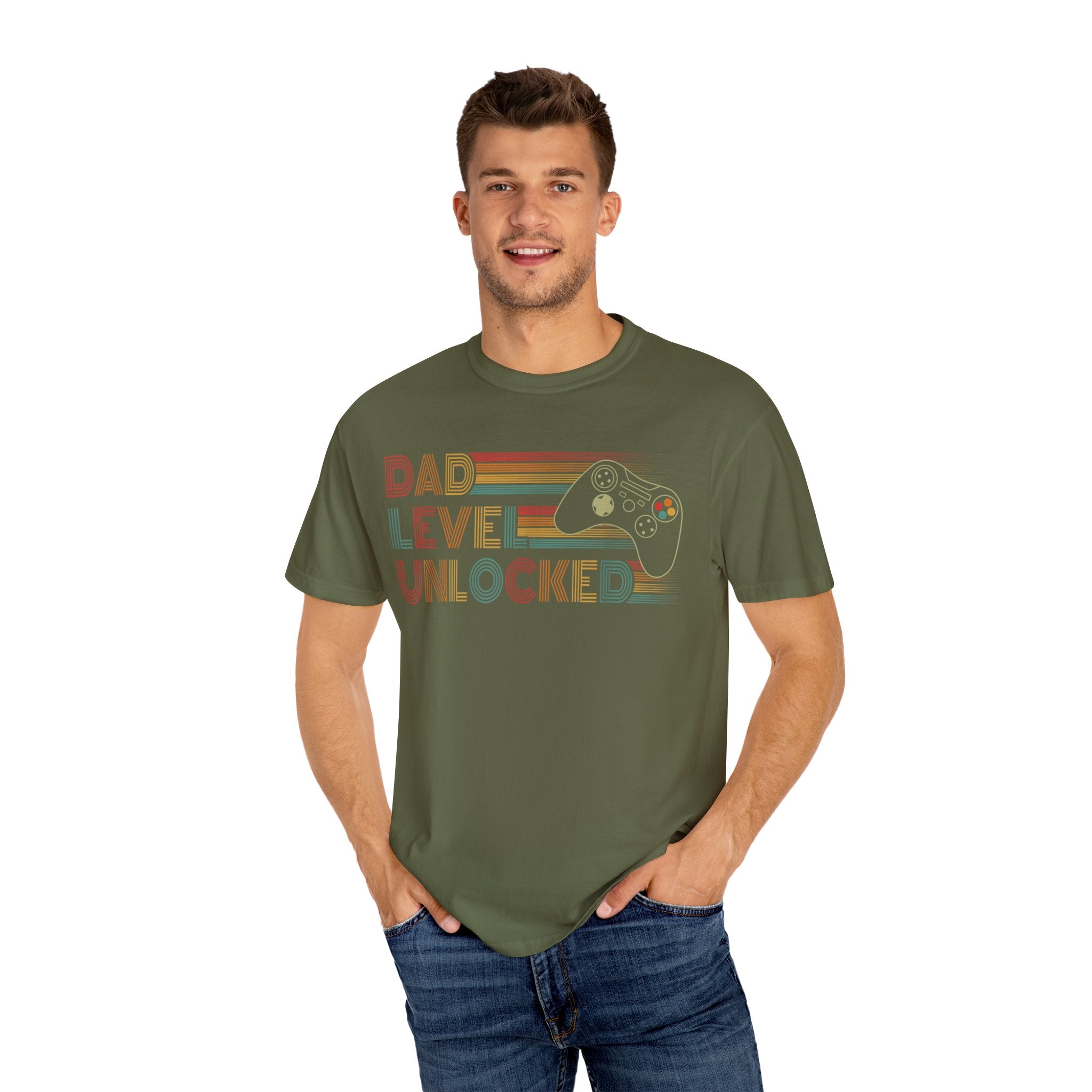 Dad Level Unlocked Retro Gaming Dad T-shirt
