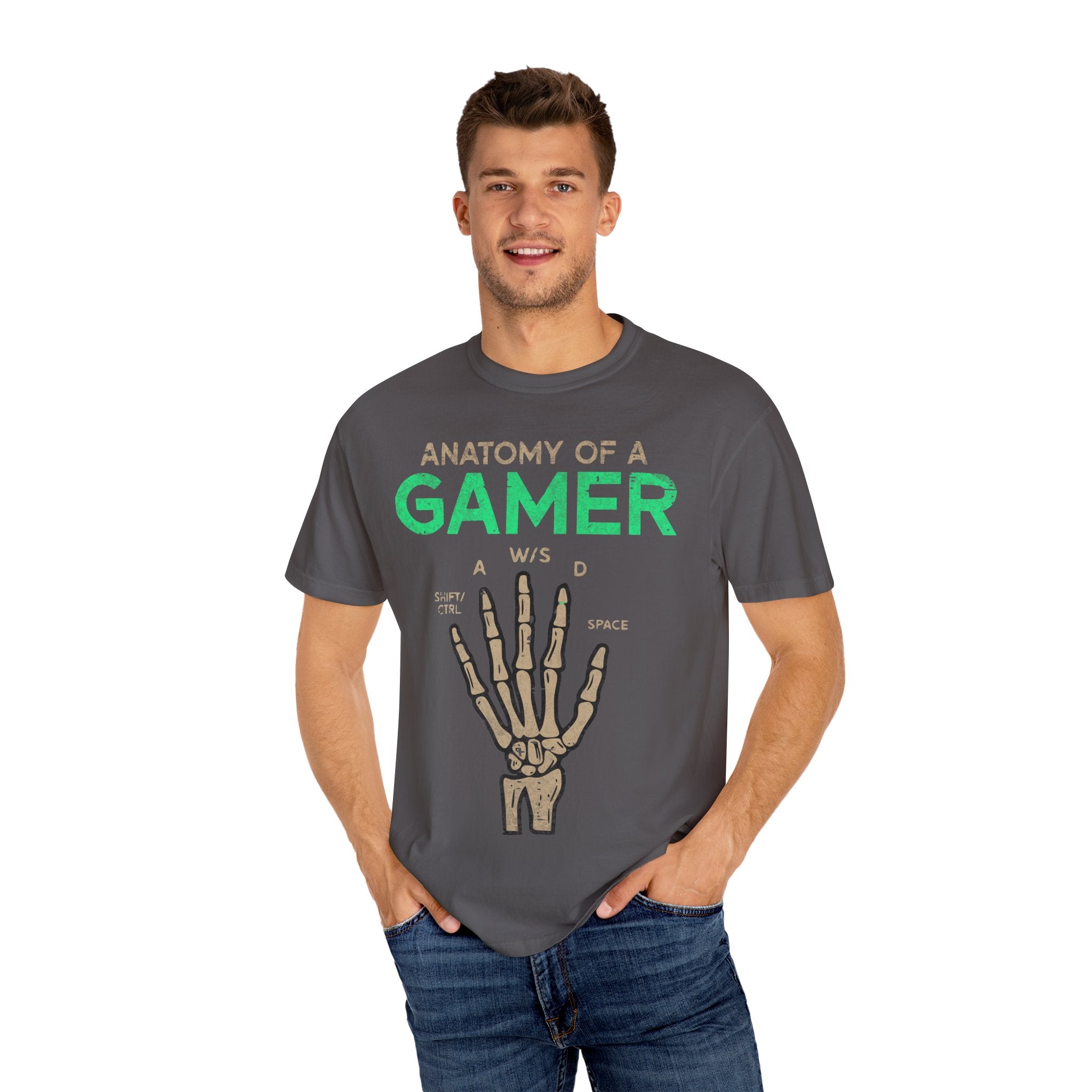 Anatomy of a Gamer – Skeleton Hand with Keyboard Gaming T-shirt