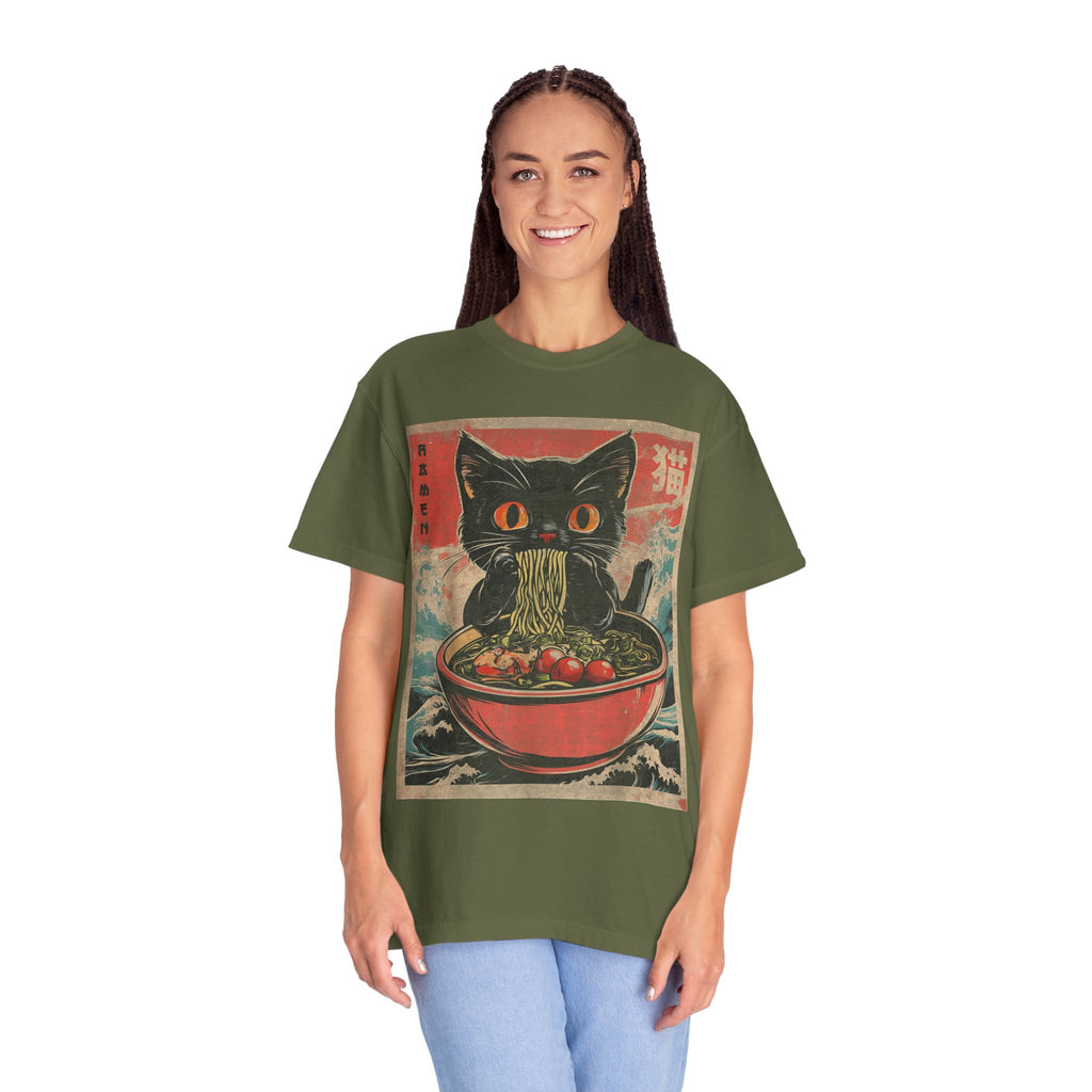 Anime Cat Eating Ramen – Japanese Kawaii Neko Food  T-shirt
