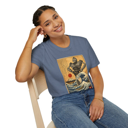 Giant Robot Over Mount Fuji Retro Anime T-shirt