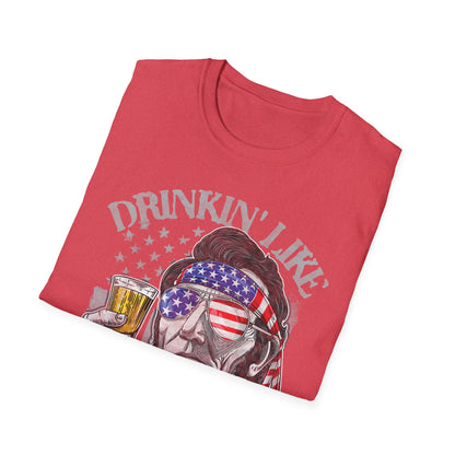 Drinkin' Like Lincoln Beer Drinking 4th of July President T-shirt