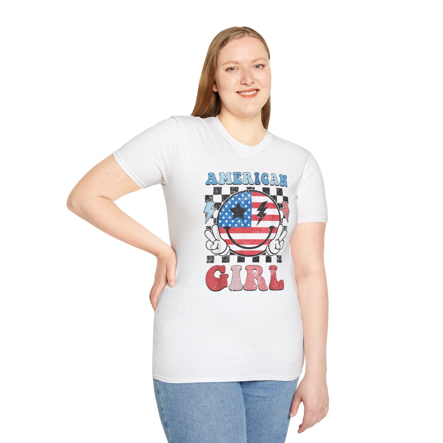 Vintage Peace Sign American Girl T-shirt
