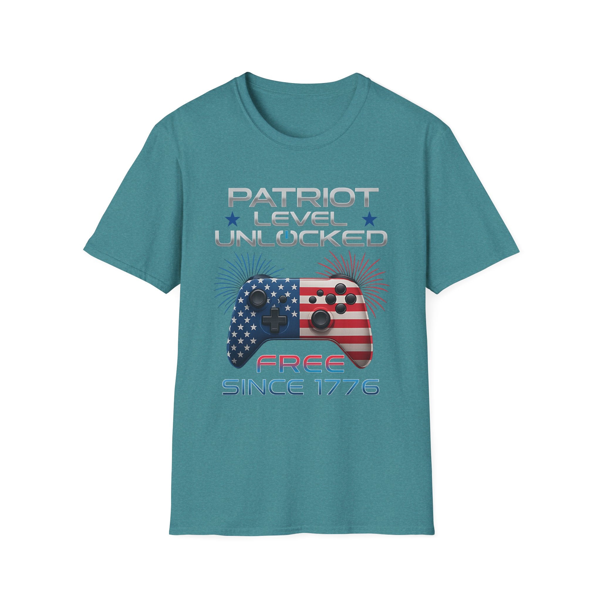 Gamer Level Unlocked Patriot 4th Of July Gaming T-Shirt