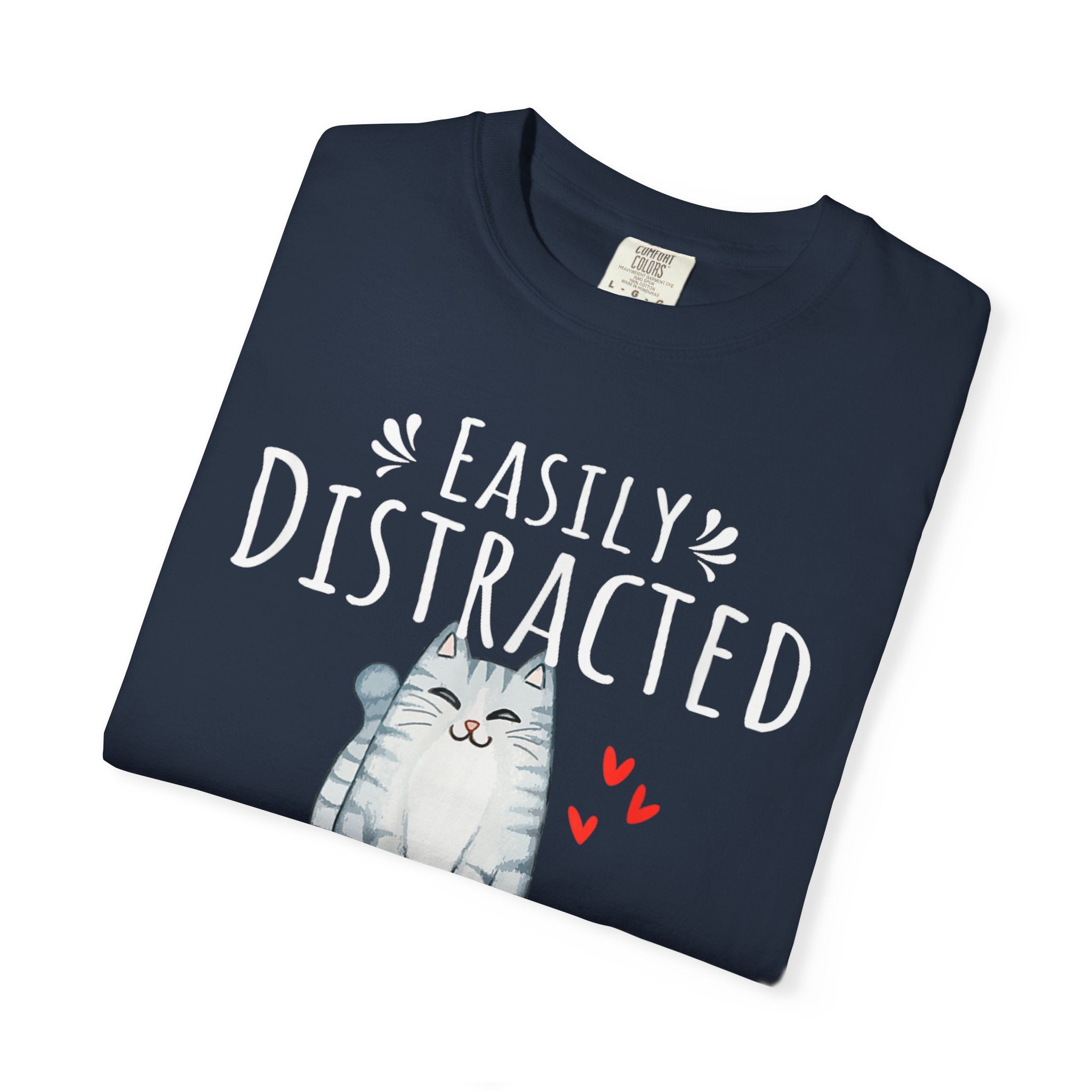 Easily Distracted by Books and Cats T-shirt