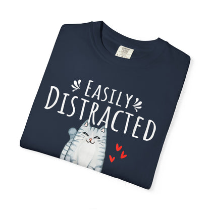 Easily Distracted by Books and Cats T-shirt