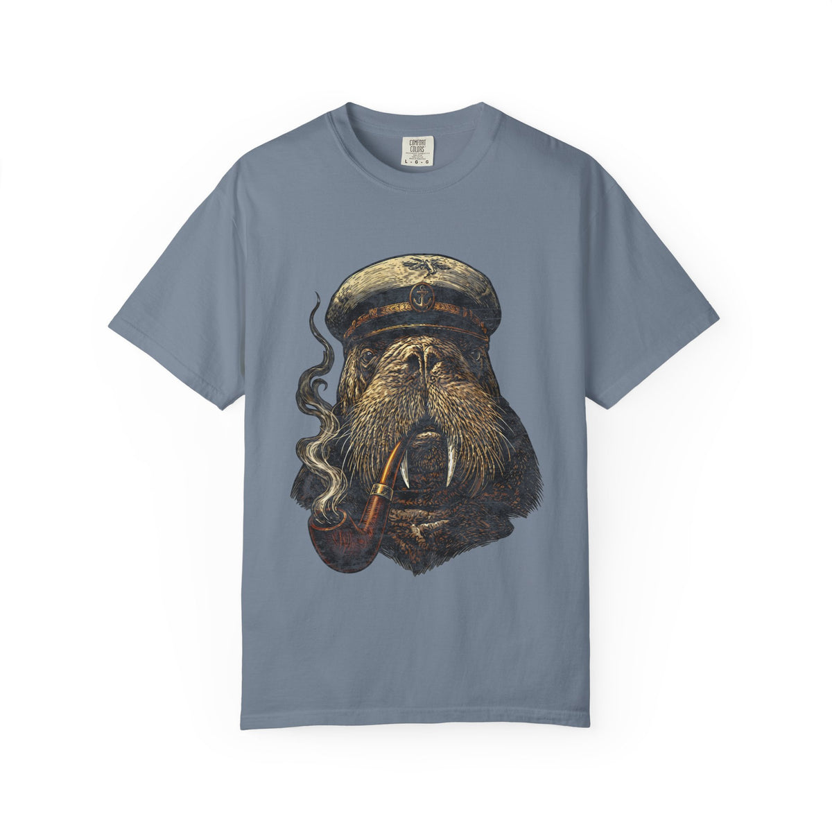 Captain Walrus Shirt, Vintage Sailor Tee, Retro Nautical Boat Captain, Smoking Pipe Animal Boat Shirt, Sea Captain Gift Comfort Colors® Tee