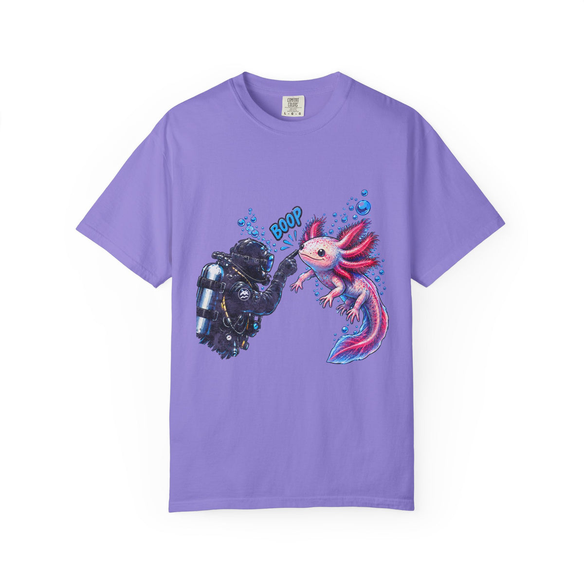 Axolotl Scuba Diver Shirt, Funny Boop The Snoot Tee, Cute Amphibian Lover Gift, Ocean Animal Apparel | Comfort Colors® T-Shirt
