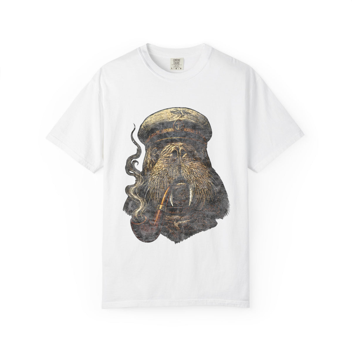 Captain Walrus Shirt, Vintage Sailor Tee, Retro Nautical Boat Captain, Smoking Pipe Animal Boat Shirt, Sea Captain Gift Comfort Colors® Tee