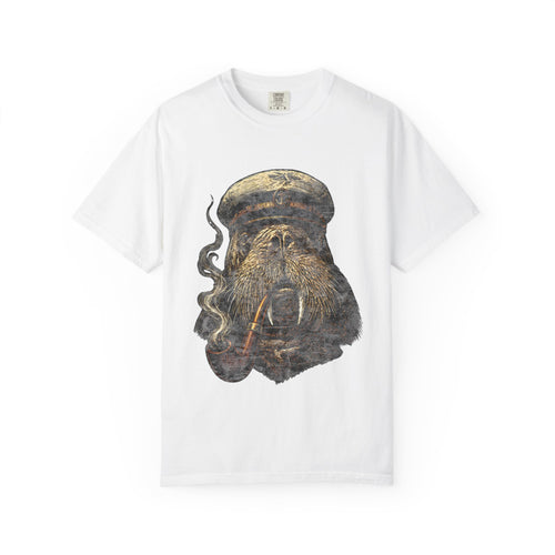 Captain Walrus Shirt, Vintage Sailor Tee, Retro Nautical Boat Captain, Smoking Pipe Animal Boat Shirt, Sea Captain Gift Comfort Colors® Tee