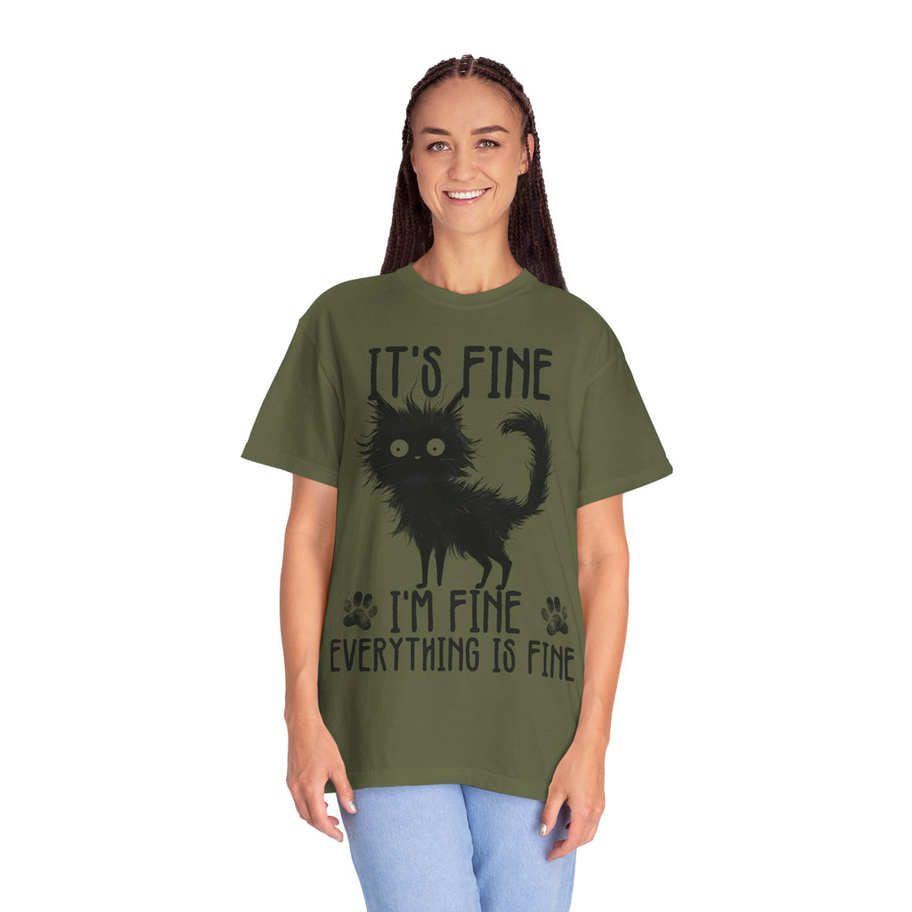 I’m Fine, It’s Fine, Everything Is Fine Funny Cat Kitten T-Shirt