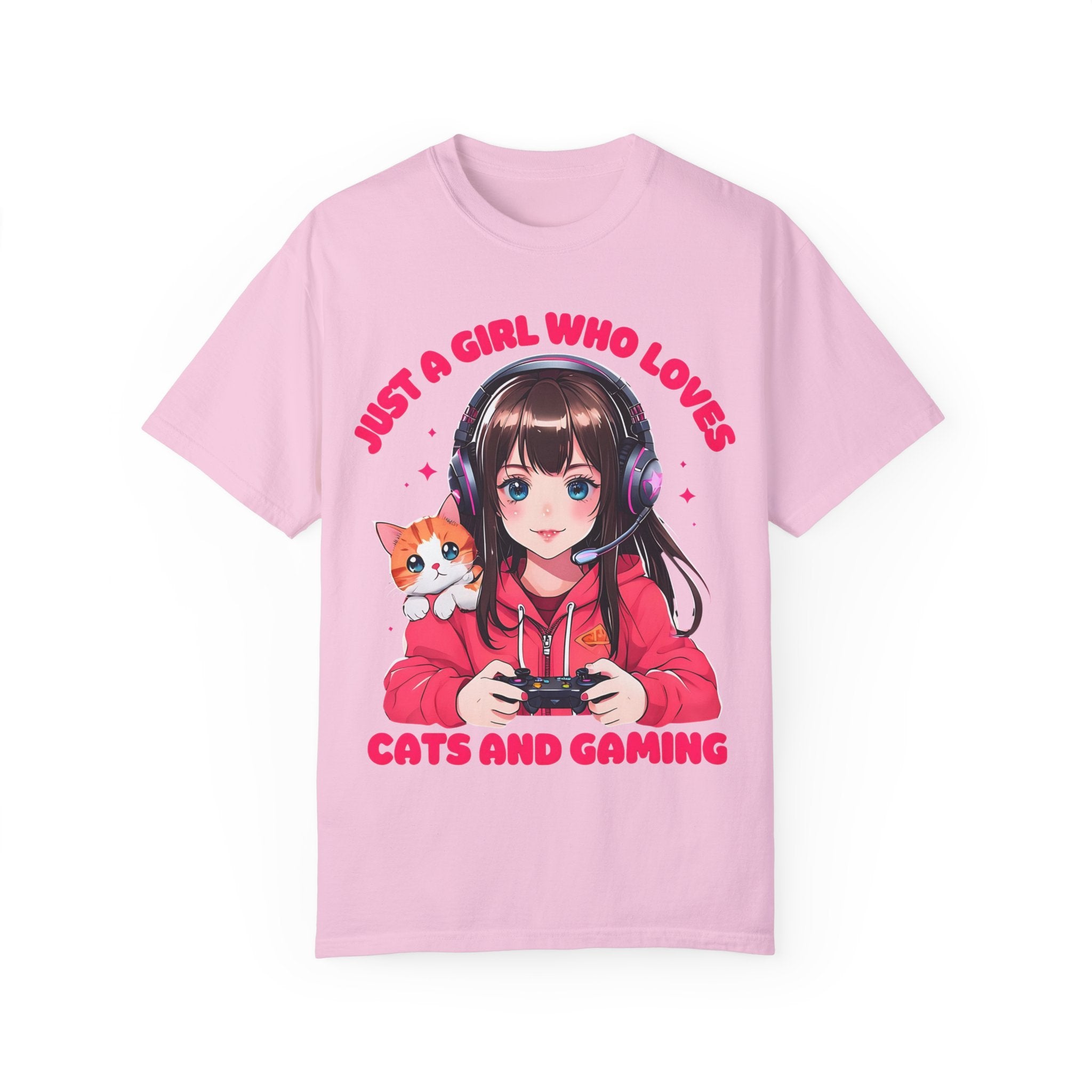 Just A Girl Who Loves Cats and Gaming T-shirt