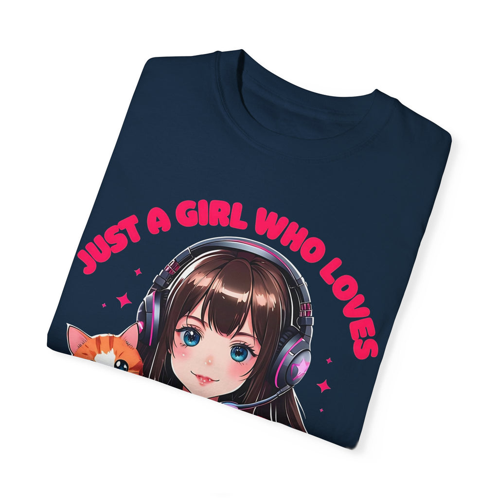 Just A Girl Who Loves Cats and Gaming T-shirt