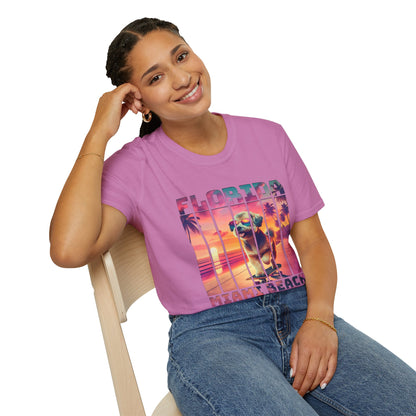Florida Miami Beach Cool Summer Dog T-Shirt