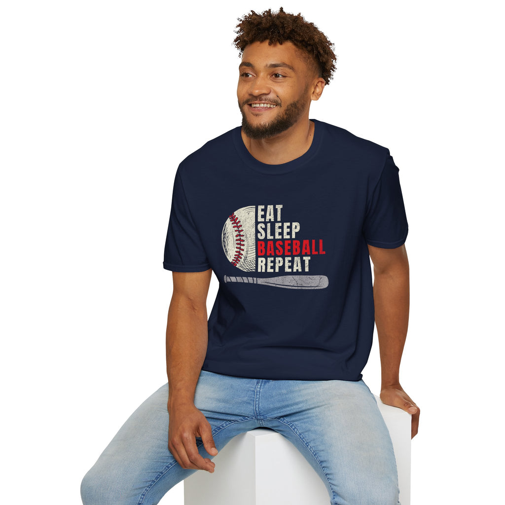 Eat Sleep Baseball Repeat – Funny Baseball T-Shirt